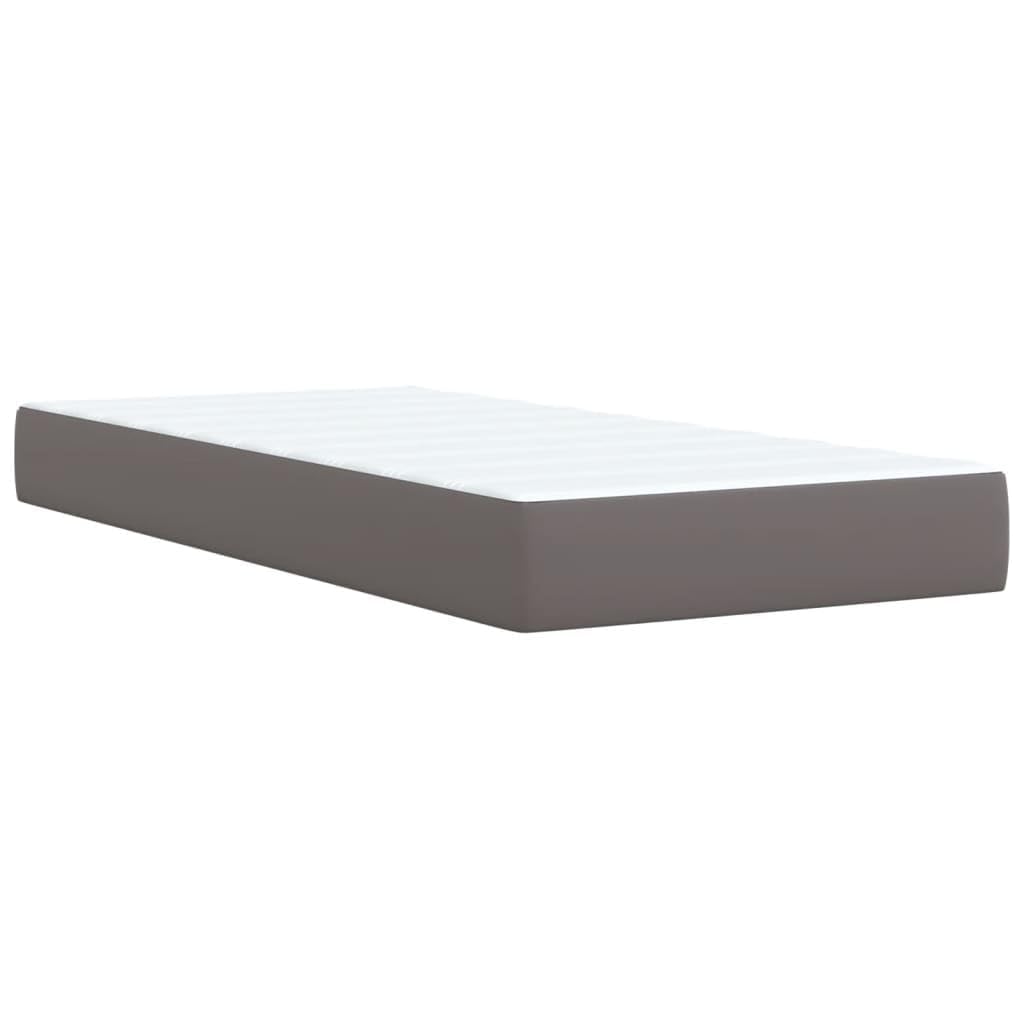 Łóżko Sprężyny Pudełkowe - Mattress Spring, Sprung Divan, Sztuczna Skórzana Metalowa Rama łóżka, z Zagłówkiem i Materacem (80 x 200 cm)