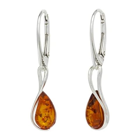 BALTIC AMBER STERLING SILVER 925 Earrings Droop Dangle NATURAL Gemstone Amber Jewellery For Woman Lever Back Earrings Cover