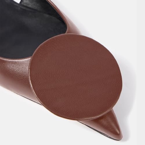 Women's Fashion Circle Square Flats Sexy Closed Pointed Toe Slingback Ballet Flats Circle and Square Decorative Patches Dressy Flats for Women4