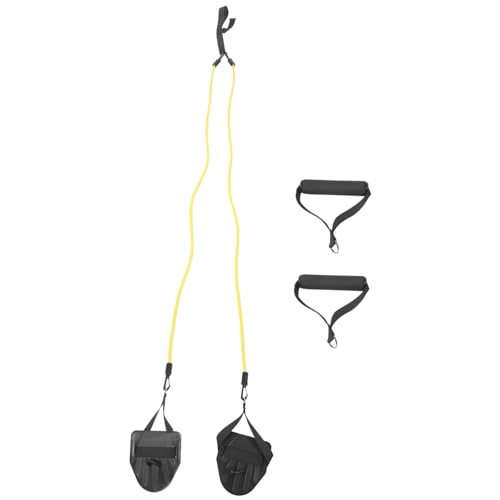 Happyyami 1 Set of Swimming Training Band Adjustable Pool Swim Training Tether Handle 20lb Yellow Resistance Band for Swimmers