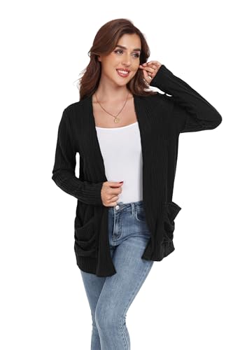 GRECERELLE Womens Long Sleeve Lightweight Open Front V-Neck Casual Cardigan Sweaters Outerwear with Pockets 2025, S-2XL3