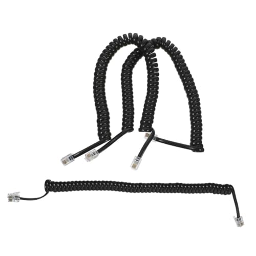 HONMEET 3Pcs Telephone Cords Durable Coiled Telephone Cord Sound Transmission Flexible and for Use