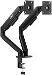 MSI MAG MT101DG - Gas Spring Dual Monitor Stand Arm, Supports 17-32" and 22 lbs, VESA Compatible, Adjustable Gas Spring Mount, Clamp & Grommet, Quick Release Plate – Black