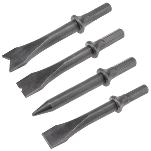 Martillo neumático extractor de óxido con juego de 4 cinceles con vástago hexagonal 4