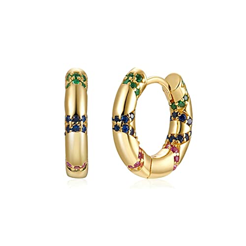 Créoles pour femmes en zircone cubique multicolore style joaillerie