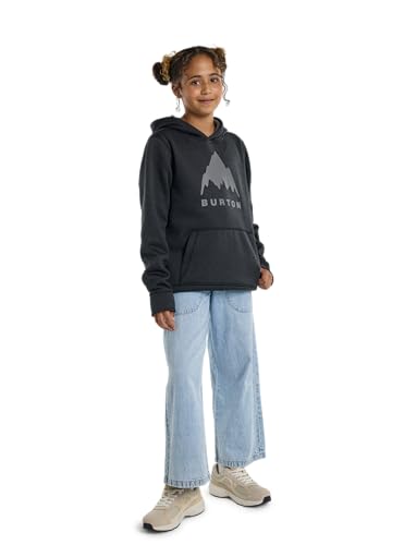 Burton Kids' Oak Pullover Hoodie, True Black Heather, XS2