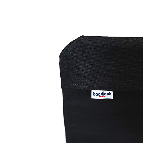 Image of Original BackJack-Made in THE USA- Folding Black Cotton Fabric Lightweight Floor Seating Chair for Gaming, Families, Parents, Daycare, Back Support, Reading, Yoga, Meditation, School