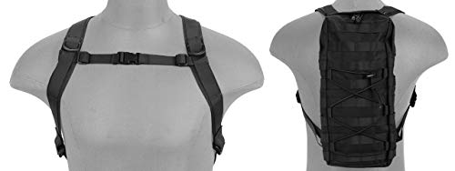 Tactical Hydration Pack Molle Attachable Backpack, Molle Webbing & Removable Backpack Straps with 3L Leak-Proof Hydration Water Bladder, Military Daypack for Cycling, Hiking, Climbing, Hunting (Black) - Image 2