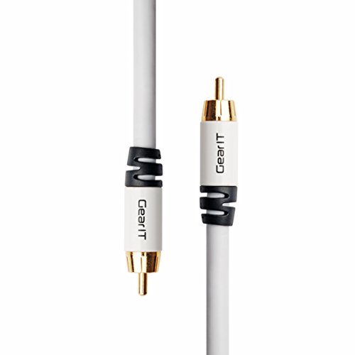 Câble audio RCA pour caisson de basse blanc GearIt de 4,5 mètres en lot de 10 pièces