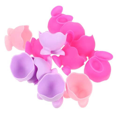 Mikikit 12Piezas Silicona Para Huevos Cocidos Unidades Soporte Para Huevos De Mesa Herramienta De Cocina Color Aleatorio Hueveras De Silicona Para Organizar