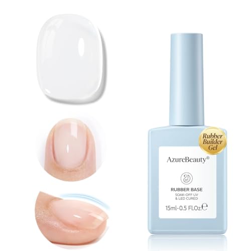 AZUREBEAUTY 15ml Clear Rubber Base Builder Gel for Thin Nails UV LED Cure