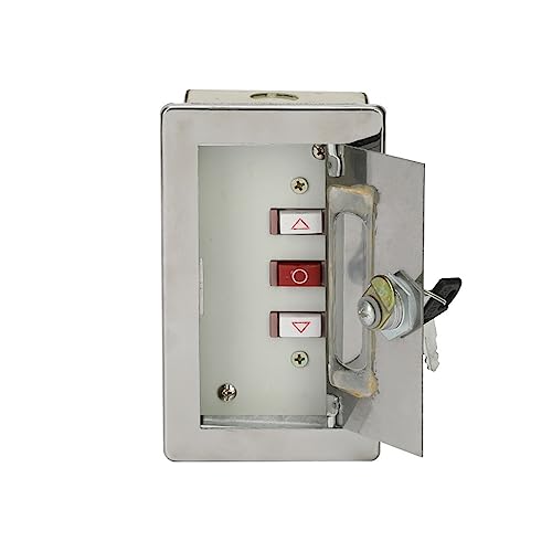Bouton de commande pour porte électrique avec boîtier métallique et clé