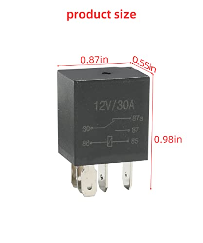 Aociska 4 Packs 30A Starter Relay,5 Pin 12V Relay,Multi-Purpose Automotive Relay Black Starter Relay Car Heavy Duty Standard Relay,Automotive Replacement Accessories For Car Motor #TOP4