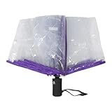 VILLCASE Paraguas de Lluvia Transparente Diseño Plegable y Apertura Automática, Resistente Intemperie, para Uso en Exteriores y Eventos como Bodas