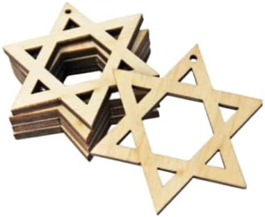 12 piezas sin terminar de estrella judía de David láser (muchas opciones de tamaño y cantidad) aretes colgantes de joyería en blanco, dijes de forma