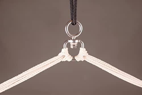 La Siesta- Habana Hängesessel Kingsize Size für Entspannung & Stil: 360° Drehgelenk, hochwertiges Bambusholz- GOTS- zertifizierte Baumwolle. (Azure)-5