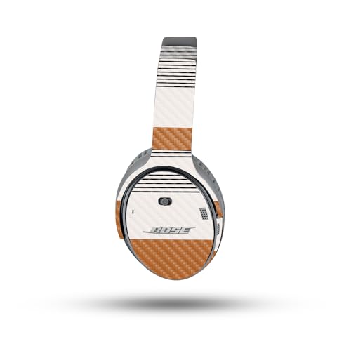 Image of MightySkins Carbon Fiber Skin Compatible with Bose QuietComfort 35 II Headphones - Neutral Stripes | Protective, Durable Textured Carbon Fiber Finish | Easy to Apply