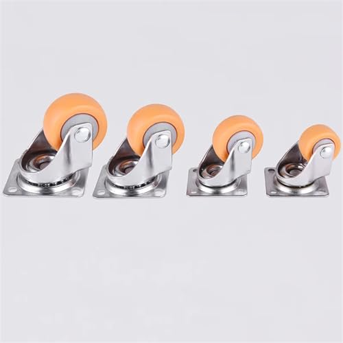 Roulettes de meubles en caoutchouc orange pour supprimer les bruits de friction du chariot