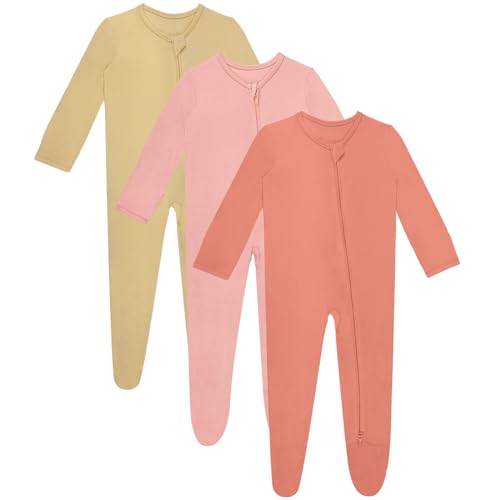 Image of Gaiibbt 3 Pcs Baby Long Sleepers Pajamas One Piece Footies Rompers