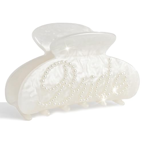 Pince à cheveux avec perles blanches pour un enterrement de vie de jeune fille chic