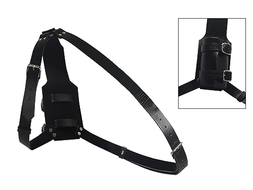 HOMELEX Medieval Leather Back Sword Shoulder Frog - Adjustable Sheath Holster Renaissance Warrior Costume Accessory