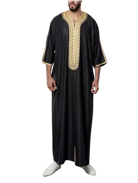 Chilaba Hombre - Kaftan Hombre - Camisetas Manga Larga Hombre - Caftan Hombre Refinado y Elegante