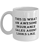 Funny Insurance sales agent Gifts, This is What an Awesome Insurance Sales Agent Looks, Fancy Holiday 11oz 15oz Mug Gifts For Colleagues