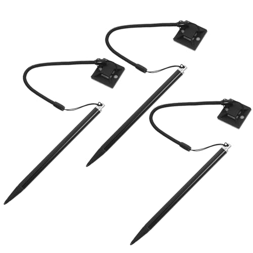 MOBUTOFU Kit de 3 Stylos Résistifs pour Écran Tactile Cordon Tour de Cou et Base Fixe, Design Antiperte en Aluminium et Abs, pour Équipements Industriels et...