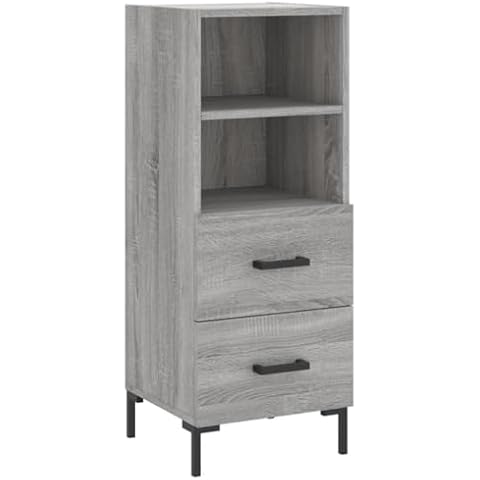 vidaXL Modern Grey Sonoma Sideboard with Metal Legs Cover