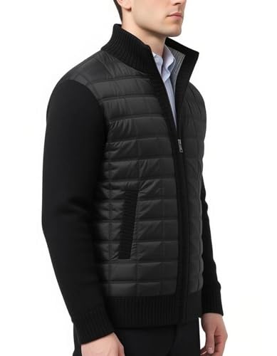 Image of VtuAOL Men's Cardigan Sweaters Casual Full Zip Sweaters Knitted Cardigan with Pockets