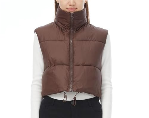 Women's Cropped Puffer Vest Winter Padded Vest Lightweight Zip Crop Puffy Gilet3