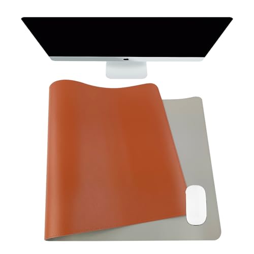 Tapis de souris double face en cuir finition surpiquée sous-main 40x60cm