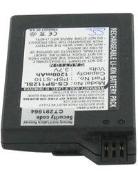 Batterie pour Sony PSP Lite, 3.7V, 1200mAh, Li-ION