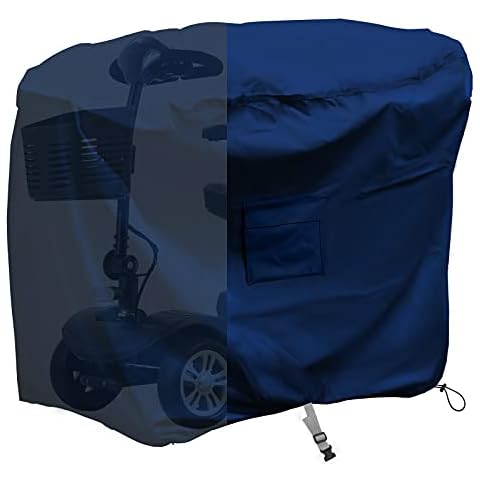 SOKINGCOVER Motorized Scooter Cover, Waterproof Four-Wheel Electric Scooter Cover Provides All-Weather Protection for Your Electric Wheelchair, 55x26x36inch, Navy Blue Cover