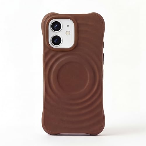Image of amazon basics Shockproof Case for iPhone 11 | Ripple Pattern | Camera Protection | Protective Cover with Enhanced Grip & Wireless Charging Support - Brown