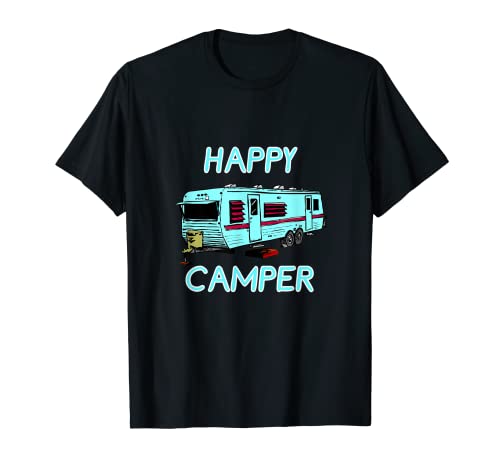 Happy Camper Vacation T-shirt RV tee para la camiseta de camping Camiseta