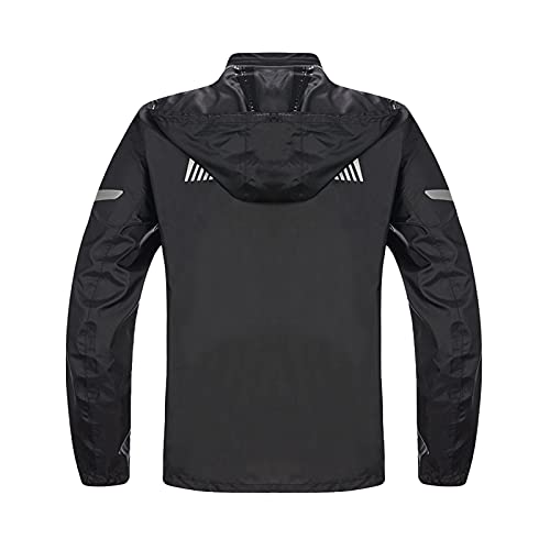 Chaqueta impermeable para ciclismo con capucha negra, talla S miniatura 3