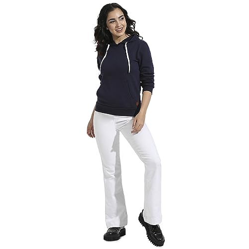 Image of PINACOLADA Women's Pullover Hoodie with Kangaroo Pockets for Casual Wear | Hooded Neck | Long Sleeve | Drawstring Closure | Cotton Sweatshirt Crafted with Comfort Fit for Everyday Wear