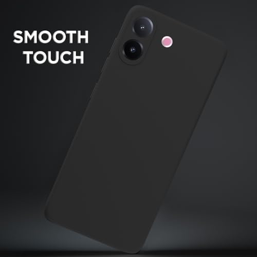 Image of Outlouders Back Cover for Vivo V60e 5G / Vivo V60 5G | Camera Protection | Durable Soft Matte Silicone Bumper Case (Black)
