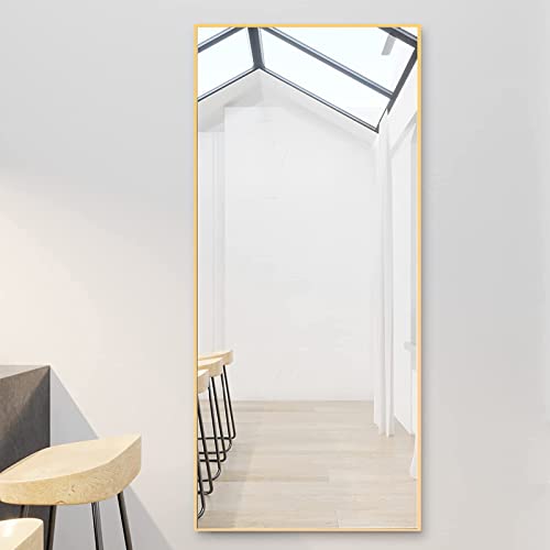 Image of BEAUTYPEAK Full Length Mirror 32 inchx71 inch, Rectangle Large Full Body Floor Mirrors, Dressing Wall Mirror with Aluminum Alloy Thin Frame for Living Room, Bedroom, Gold