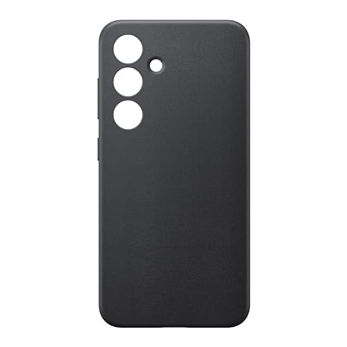 Image of Samsung Galaxy S24 Vegan Leather Phone Case, Protective Cover with Soft Touch, Elegant Design, Scratch Protection, US Version, GP-FPS921HCABW, Black