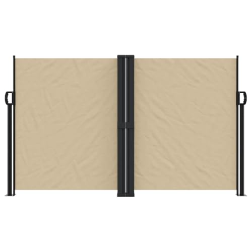 Store latéral extensible brise-vue de balcon résistant aux UV beige