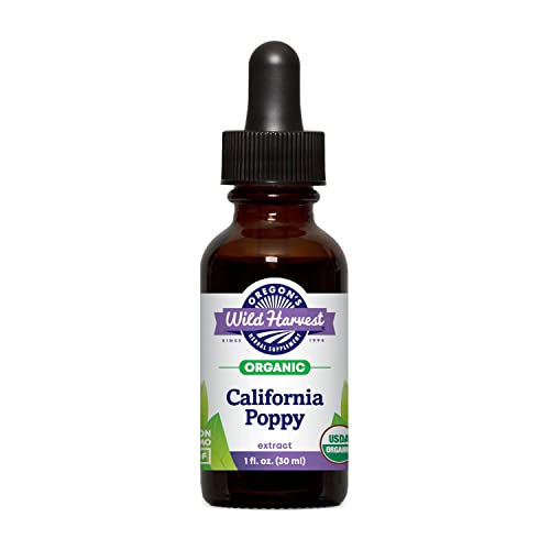 Oregons Wild Harvest California Poppy Fresh 1:2 Organic Herbal Supplement 1 Fluid Ounce