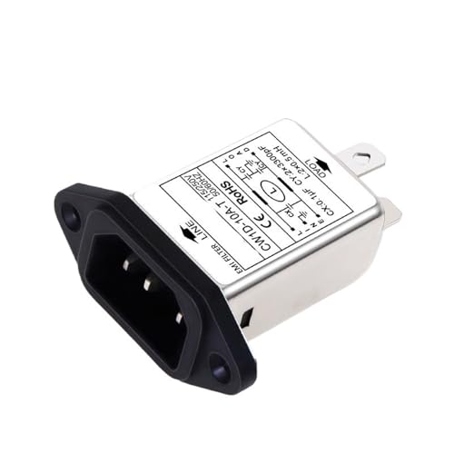 Filtro EMI monofásico con conector T IEC CW1D-6A-T blindado de alta fidelidad