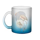 Belle finition d'aspect mate Fabulous Mug en Verre Bleu - Flamand Rose Minimaliste Biologie Illustration Ancienne