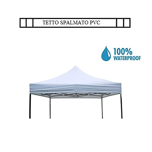 Tetto/Copertura superiore impermeabile per Gazebo 3x3m Bianco (ATTENZIONE !!!!!!!!!! La misura esatta della Copertura superiore impermeabile per Gazebo è 2,90x2,90m)