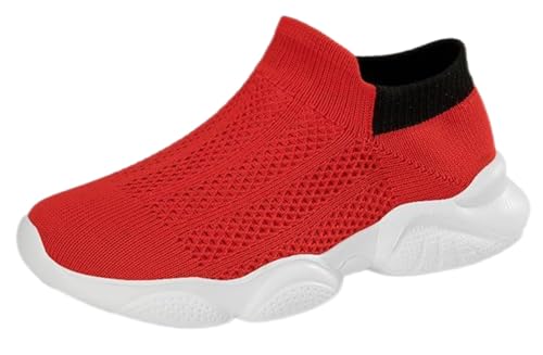 FUNCOS Toddler Boys Girls Slip On Sneakers - Breathable Mesh Lightweight Walking Shoes for Kids, Wide Toe Playground Athletic Shoes