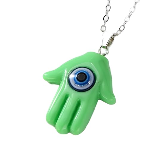 Collier Hamsa en argent 925 avec pendentif main de Fatima multicolore pour femmes et hommes