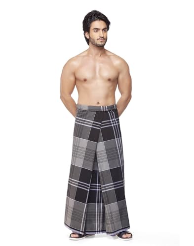 Nandu Men's Stitched Lungi (Multicolour, Free Size) - Pack of 3