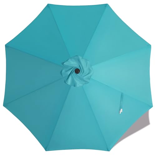 MASTERCANOPY Patio Umbrella 9 ft Replacement Canopy for 8 Ribs-Turquoise Canopy Only
